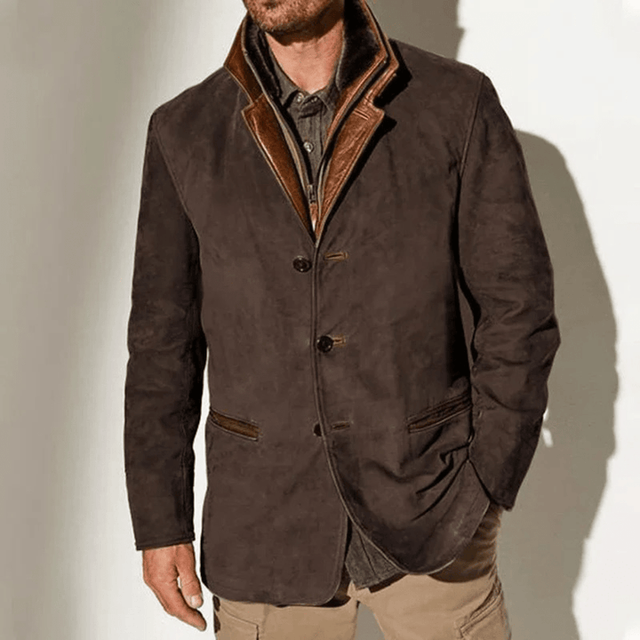 Nils | Herren Winter Lederjacke im Casual-Stil mit Taschen