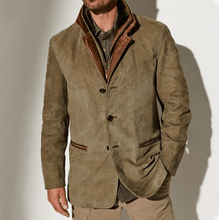 Nils | Herren Winter Lederjacke im Casual-Stil mit Taschen