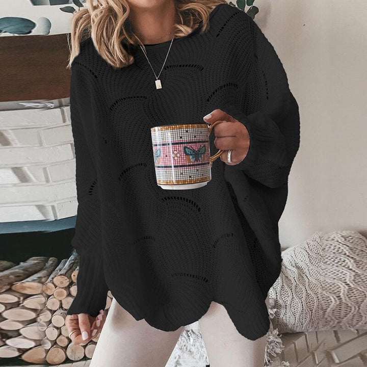 Bettina | Damen Locker Gestrickter Pullover mit Langarm