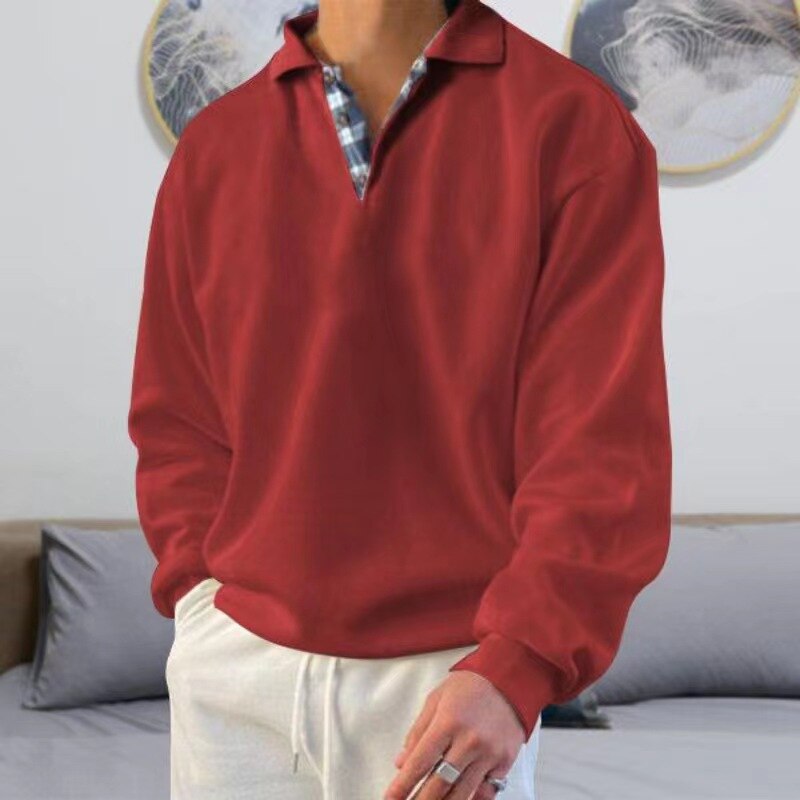 Dominic | Herren Relaxed Fit Sweatshirt mit Polokragen